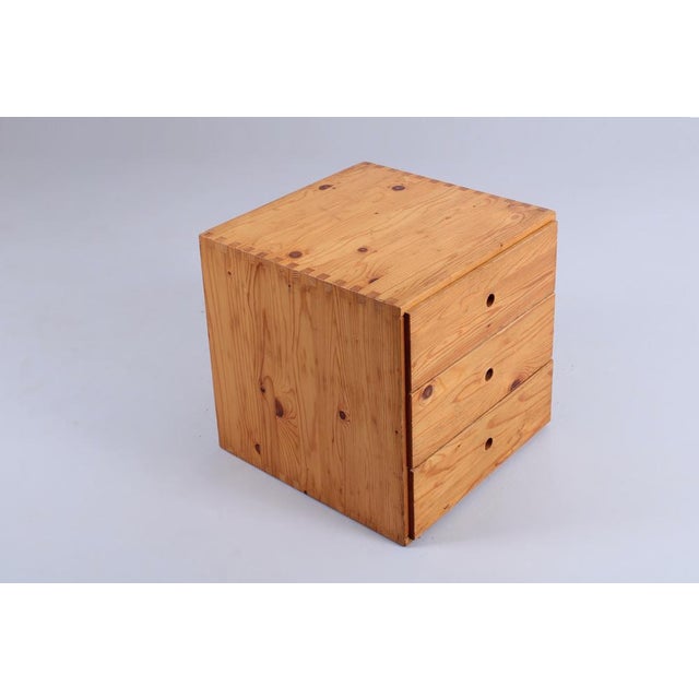 1960s Square Record Cabinet in Pine by Ate Van Apeldoorn for Houtwerk Hattem, 1960s For Sale - Image 5 of 11