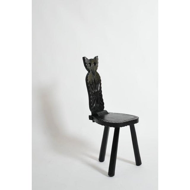 Brutalist Brutalist Ebonised Wood Owl Chairs, 1960s, Set of 2 For Sale - Image 3 of 6