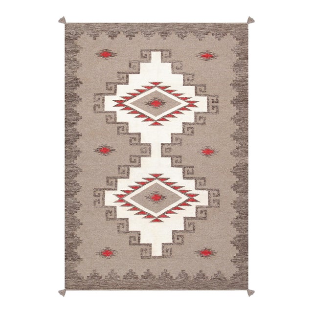 Pasargad Home Tuscany Mocha Wool Area Rug- 3'11'' X 6' 0'' For Sale