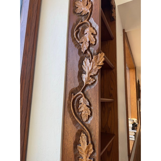 Rare 1990s Disney Ray Kinman Custom Wood Carved Bookcases, Pair, Signed For Sale - Image 12 of 12