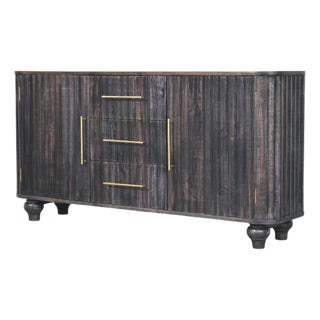 Savoy Sideboard in Carbon Ash With Fluted Doors For Sale