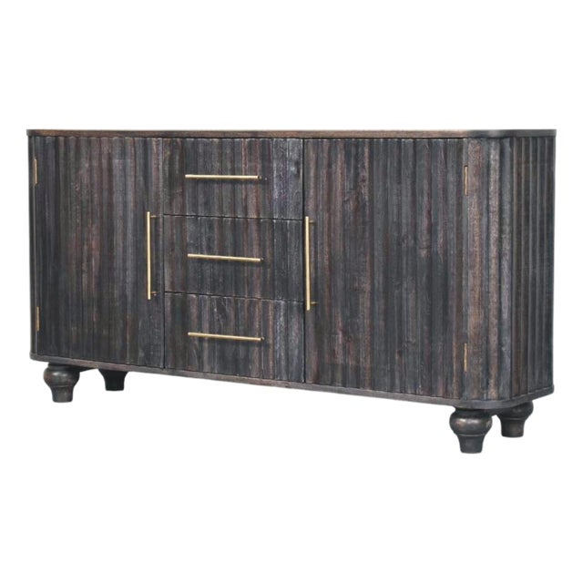 Savoy Sideboard in Carbon Ash With Fluted Doors For Sale