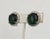 Metal Vintage Castlecliff Faux-Emerald & Clear Rhinestone Clip Earrings - 2 Pieces For Sale - Image 7 of 10