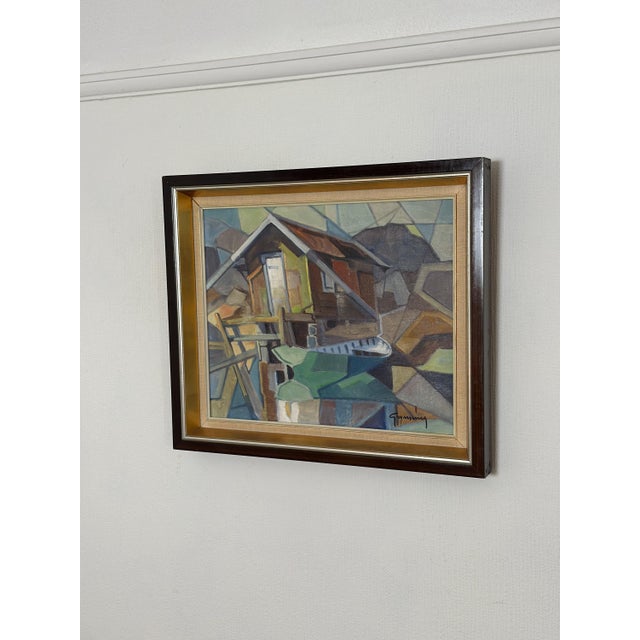 Evert Grynning, Lakeside Hut, 1960s, Oil on Canvas, Framed For Sale - Image 7 of 15