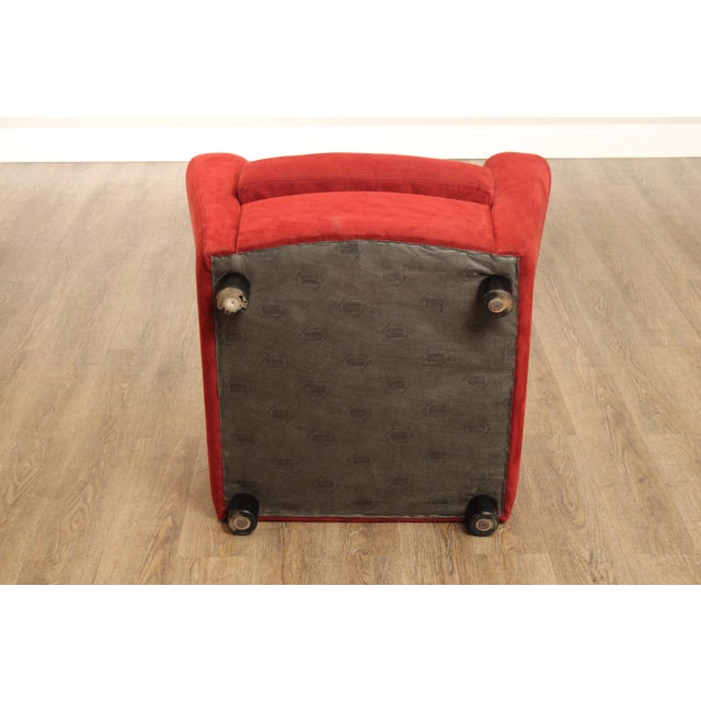 Roche Bobois Italian Modern Upholstered Lounge Armchair and Ottoman For Sale - Image 12 of 12