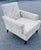 Vintage 1960s Fabric Lounge Chair With Solid Walnut Wood Base For Sale - Image 4 of 9