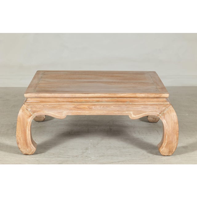 Vintage Square Coffee Table with Chow Legs in Light Wood For Sale In New York - Image 6 of 12