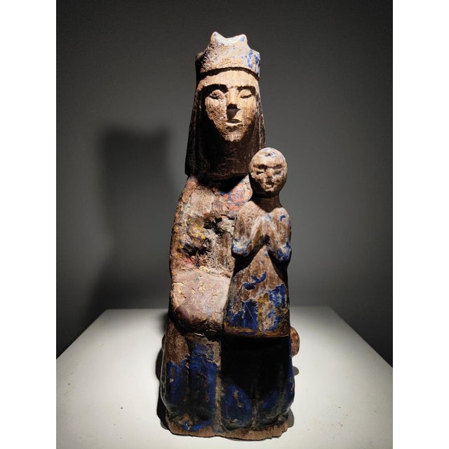 12th Century Seated Virgin with Child Sedes Sapientiae, Spain For Sale - Image 6 of 18