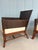 Pair of Palecek Rawhide Weave Lounge Chairs With Rattan Frame-Vintage Patio Chairs For Sale - Image 10 of 12