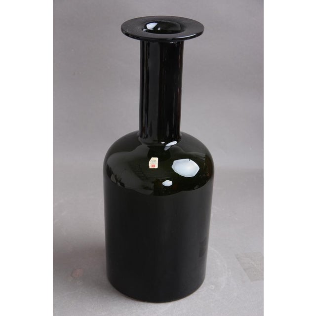 Green Glass Vase by Otto Brauer for Holmegaard Glasværk, 1960s For Sale - Image 6 of 6