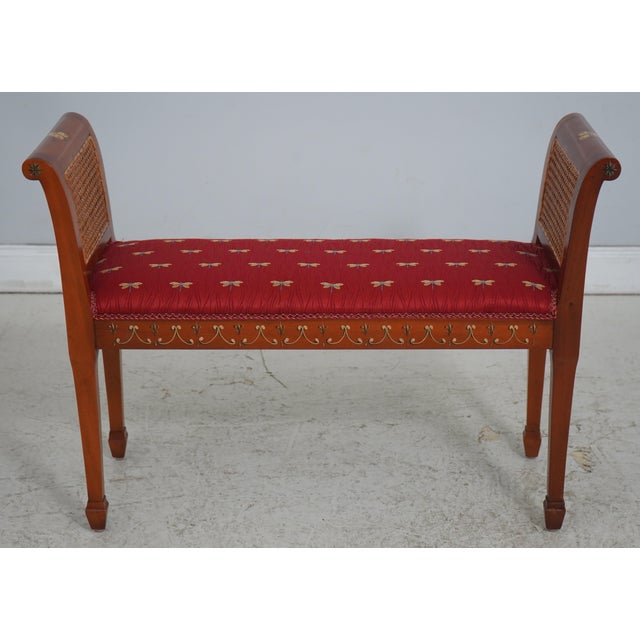 Age: Approx: 30 Years Old Details: High Quality Construction Double Cane Sides Newly Upholstered Dragonfly Fabric...