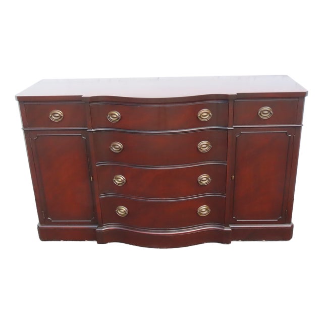 Drexel 1940s Mahogany Long Credenza Sideboard Media Console 6626 For Sale