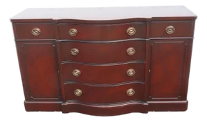 Drexel 1940s Mahogany Long Credenza Sideboard Media Console 6626