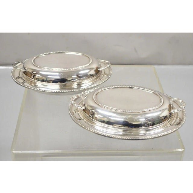 Vintage Poole Silver Co Silver Plated Lidded Serving Platter Dish - a Pair For Sale - Image 12 of 12