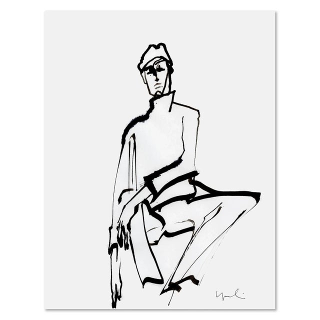 "Suit" Original Set of Three Ink Drawings by Yuki Osada For Sale - Image 4 of 5