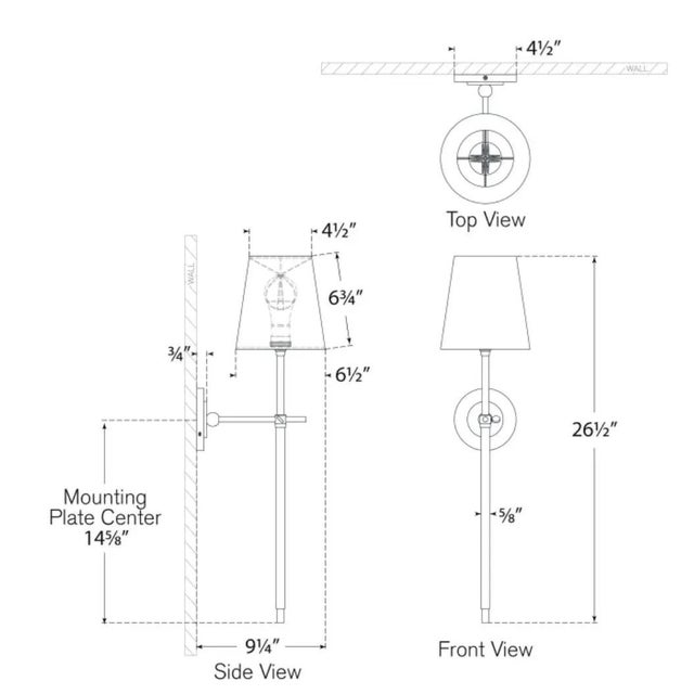 Modern Thomas O'Brien for Visual Comfort Signature Bryant Large Tail Sconce in Hand-Rubbed Antique Brass with Linen Shade For Sale - Image 3 of 5