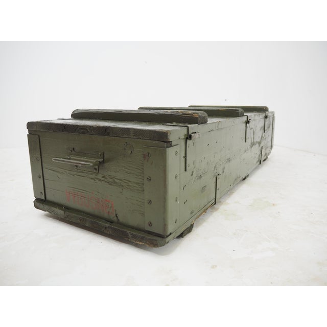 Gray Industrial Wooden Army Crate, 1960s For Sale - Image 8 of 16