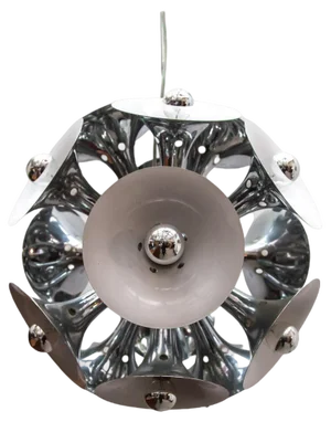 Italian Dandelion Chandelier in Chrome, 1980