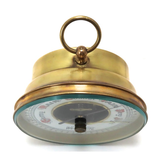 Vintage Brass Wall Mount or Desk Top Barometer Made in Germany For Sale In Boston - Image 6 of 13