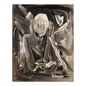 Original Acrylic Painting “The Scream” O/C by Erik Sulander 16x20.
