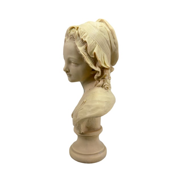 Sculptural Bust of Young French Girl by Grinham Niam For Sale - Image 4 of 5