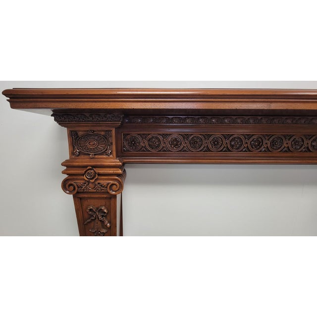 Elevate Your Space with a Splendid English-Style Hand-Carved Limewood Fireplace Mantel, Crafted in Italy Introducing a...