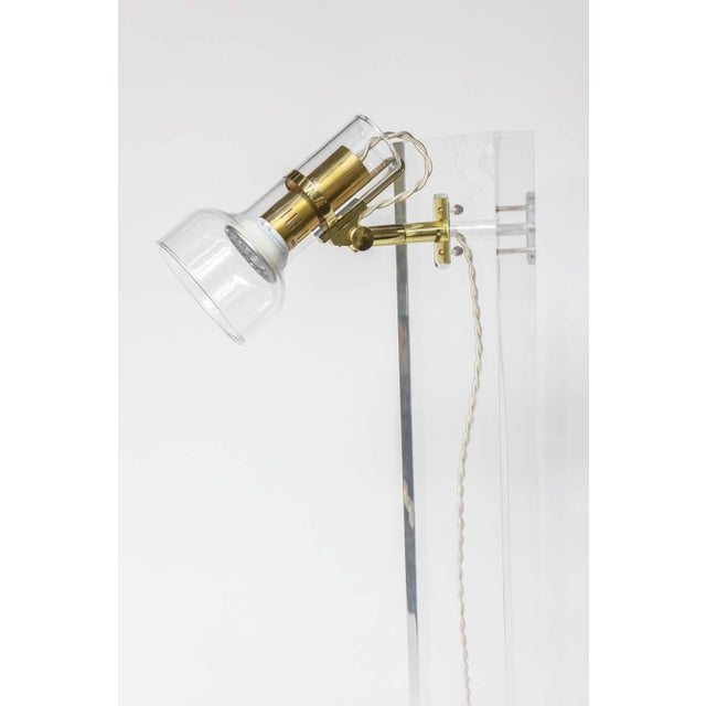 Unique Lucite Table Lamp with Articulating Glass Diffuser For Sale - Image 14 of 18