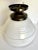 Mid-Century Modern 1950's Art Deco Frosted Semi-Flush Pendant Light For Sale - Image 3 of 11