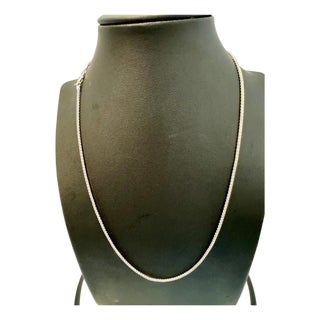 Vintage Unisex 14kt White Gold 17 Inch long Chain 1.6 mm, Italian , 3.8 gm For Sale