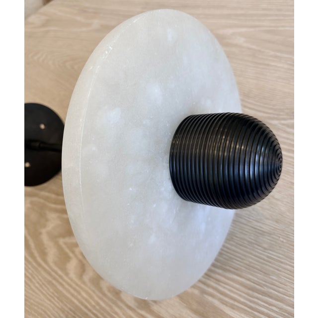 Apparatus Studio Median Mono Alabaster & Blackened Brass Pendants - Set of 3 For Sale In New York - Image 6 of 14