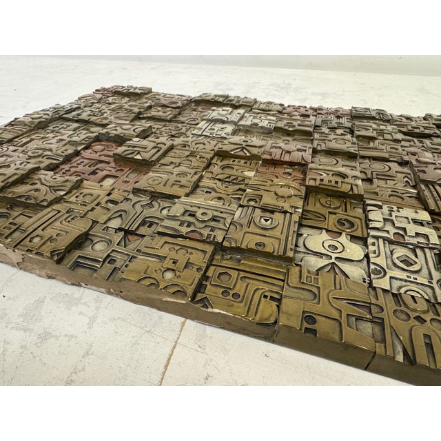 Brown Brutalist Wall Sculpture by Giovanni Schoeman, 1970s For Sale - Image 8 of 14