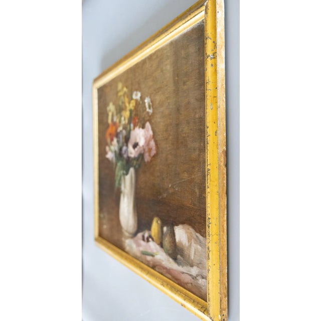 Ironstone Vase With Poppies, Pears Painting - Still Life, Oil on Canvas For Sale - Image 10 of 12