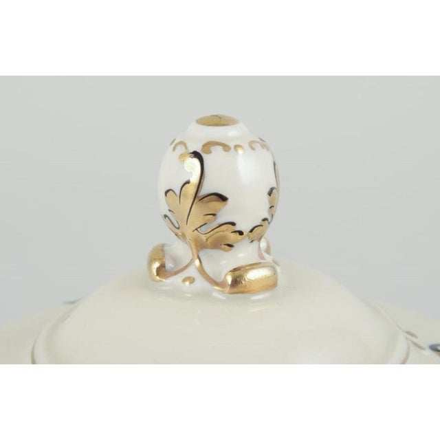 Lidded Bowl in Cream Porcelain with Gold Decoration by Friederike for KPM Berlin, 1930s For Sale - Image 6 of 9