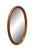 Long, oval, vintage wall mirror with beveled hardwood frame and beveled glass. Numbered 1118 on reverse. Dimensions: 22" x...