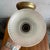 Metal Antique Industrial Brass Wall Sconce With Acid-Etched Ribbed Glass Shade For Sale - Image 7 of 10