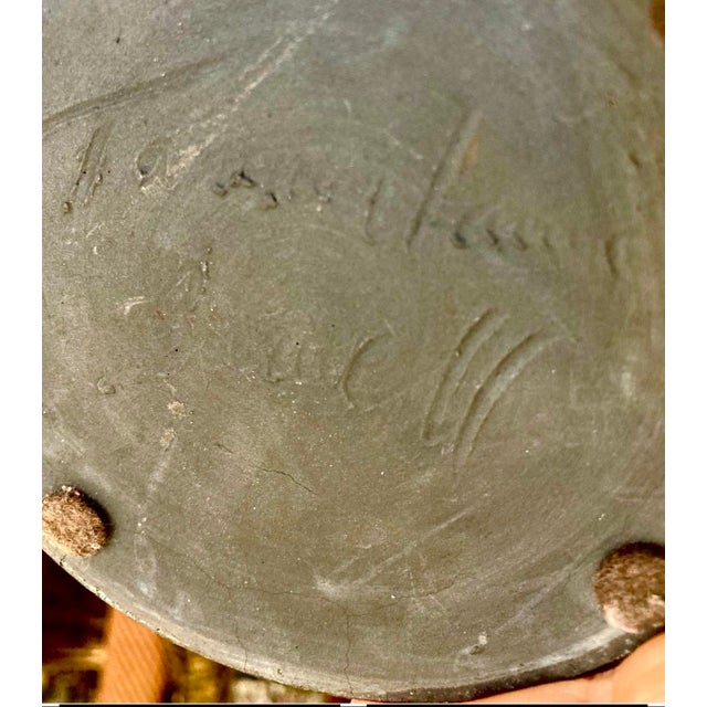 Signed Tamerlane Burnell Monumental Raku Lidded Vessel For Sale - Image 10 of 10