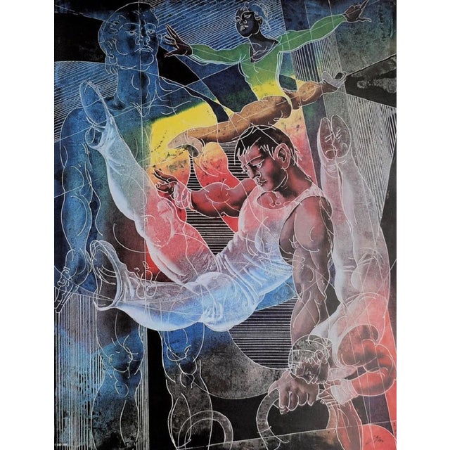 Hans Erni Gymnastics / Gymnastics Offset print on paper signed and dated in the plate Publisher: International Olympic...