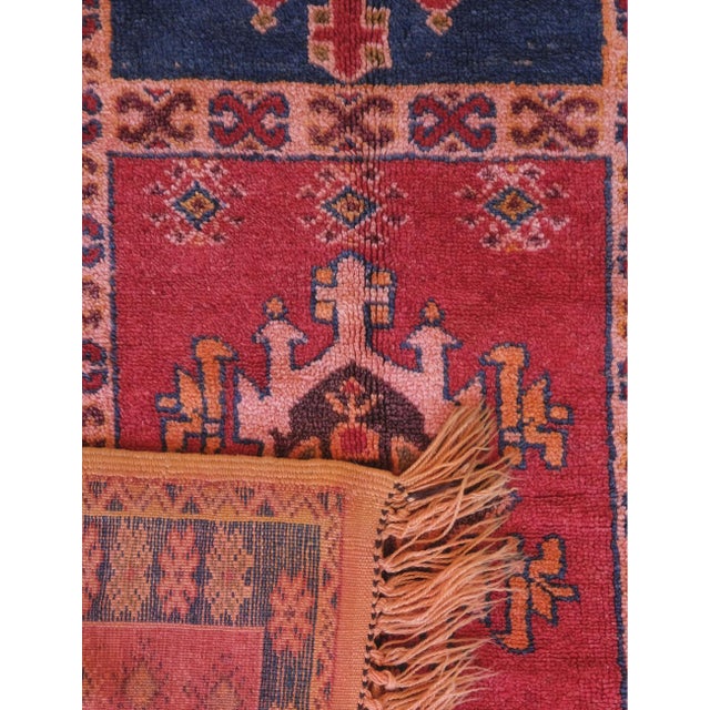 Traditional Moroccan Wool Rug - 7.5 X 3.7 Ft For Sale - Image 4 of 8