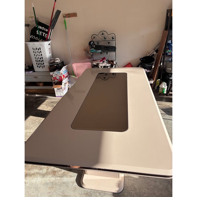 Metal Mirrored Dining Table and Base For Sale - Image 7 of 9