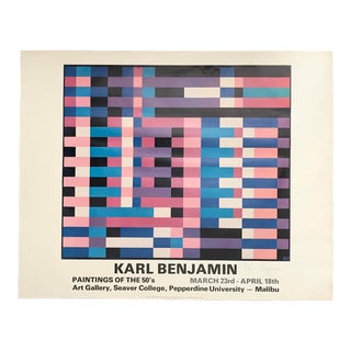 1983 Karl Benjamin Exhibition Poster Hand Signed, California For Sale