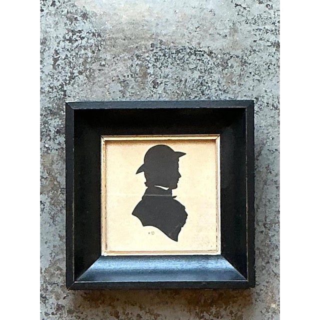 Black Vintage Silhouette Portrait in Black Frame For Sale - Image 8 of 12