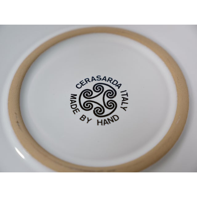 White Art Ceramic Plate by Mario De Biase for Cerasarda, 1970s For Sale - Image 8 of 11