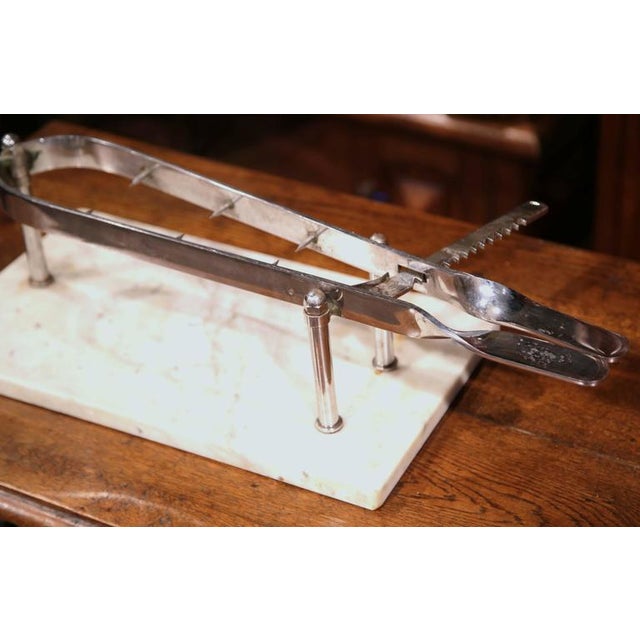Early 20th Century French Stainless Steel and Marble Butcher Meat