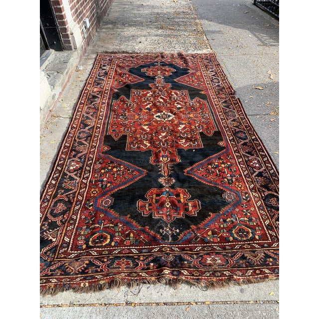 Ivory 1880s, Handmade Antique Persian Luri Rug 5.8' X 10.7' For Sale - Image 8 of 14