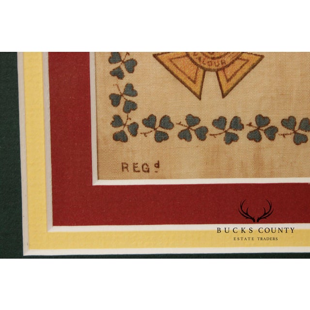 Early 1900s World War I Era Framed Handkerchief For Sale - Image 11 of 11