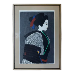 1950s Kiyoshi Saito Ukiyo-E Woodblock Signed Print Sosaku-Hanga Artist