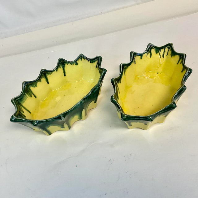 1940s Vintage Boho Chic Americana Drip Glazed Oval Planters by McCoy - A Pair For Sale - Image 4 of 12