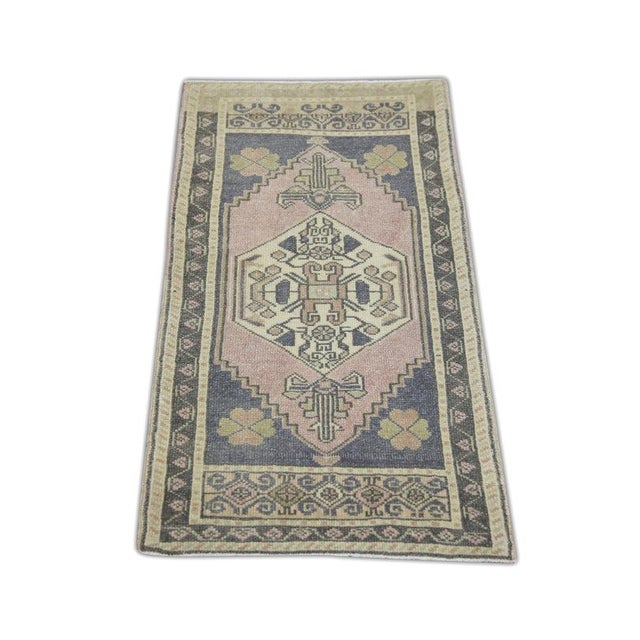 Oriental Hand Knotted Rug Turkish Mini Rug 1'9" x 3'4" For Sale - Image 4 of 4