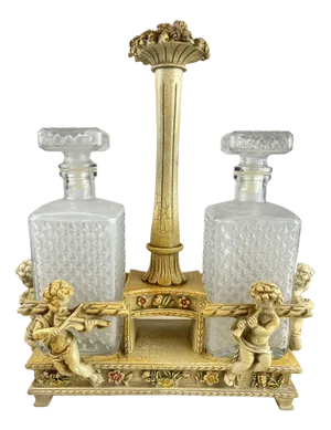Oil/Vinegar Bottles with Holder, Italy, 1960s, Set of 3