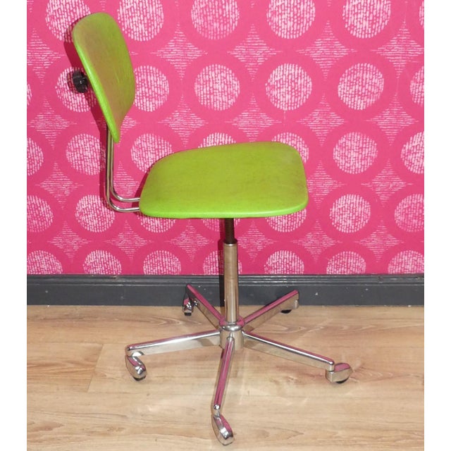 Vintage Swivel Chair in Chrome and Faux Leather, 1960s For Sale - Image 4 of 12